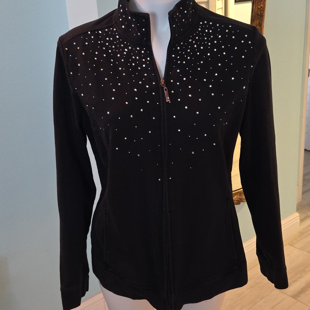 French Terry Zip Front Jacket Size M